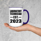 Laboratory Technician Established EST. 2023 - 15oz Accent Mug Purple