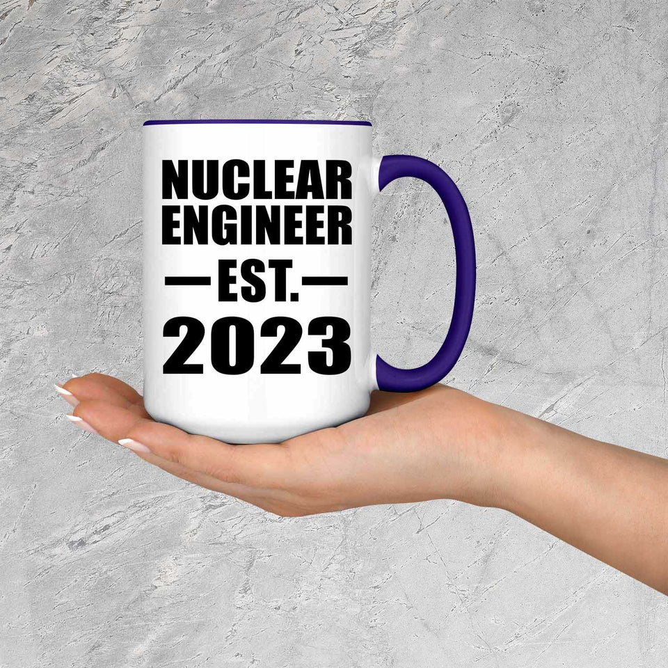 Nuclear Engineer Established EST. 2023 - 15oz Accent Mug Purple