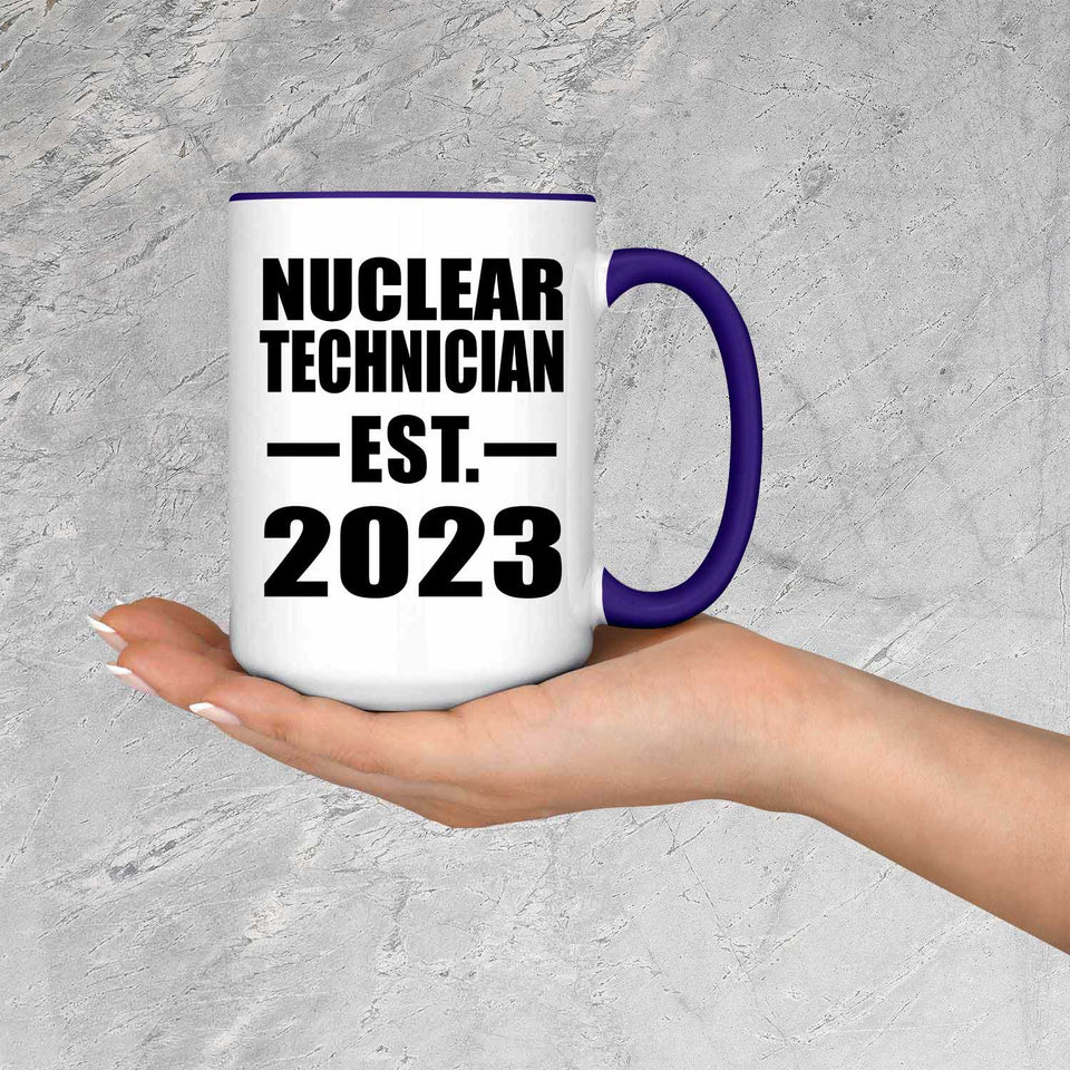 Nuclear Technician Established EST. 2023 - 15oz Accent Mug Purple