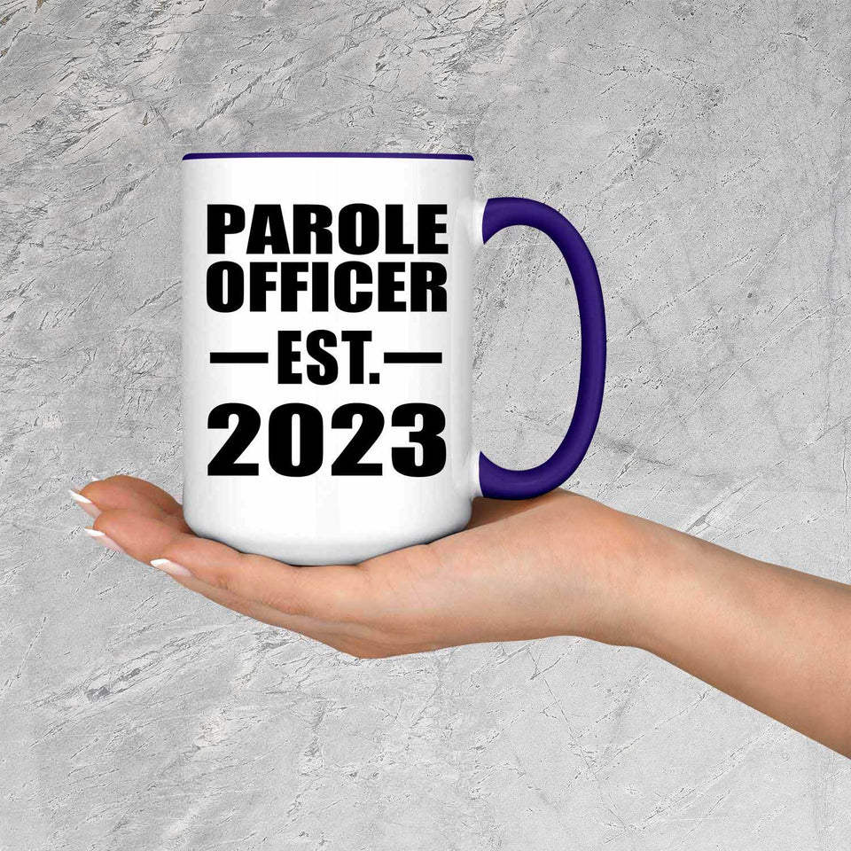 Parole Officer Established EST. 2023 - 15oz Accent Mug Purple