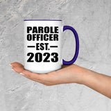 Parole Officer Established EST. 2023 - 15oz Accent Mug Purple