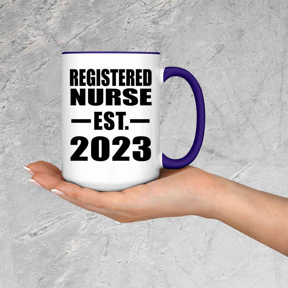 Registered Nurse Established EST. 2023 - 15oz Accent Mug Purple