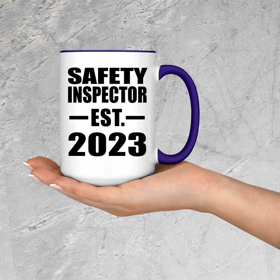 Safety Inspector Established EST. 2023 - 15oz Accent Mug Purple