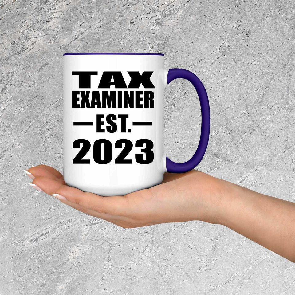 Tax Examiner Established EST. 2023 - 15oz Accent Mug Purple