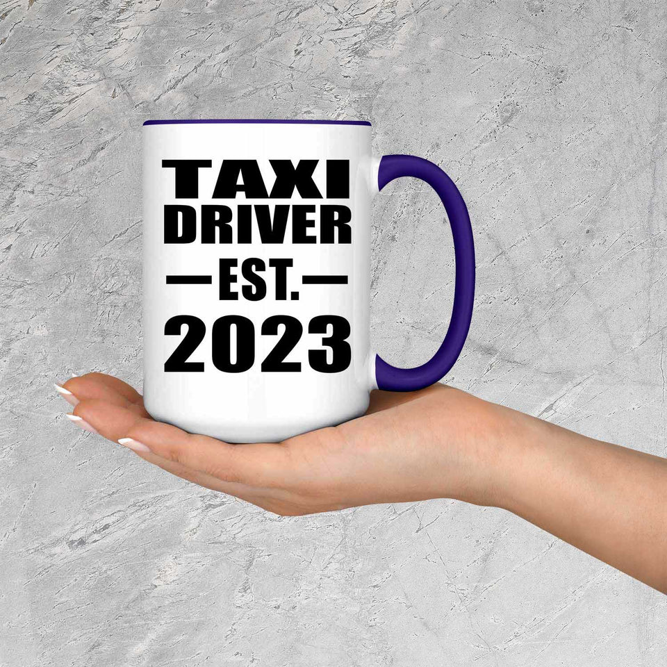 Taxi Driver Established EST. 2023 - 15oz Accent Mug Purple