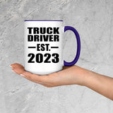 Truck Driver Established EST. 2023 - 15oz Accent Mug Purple