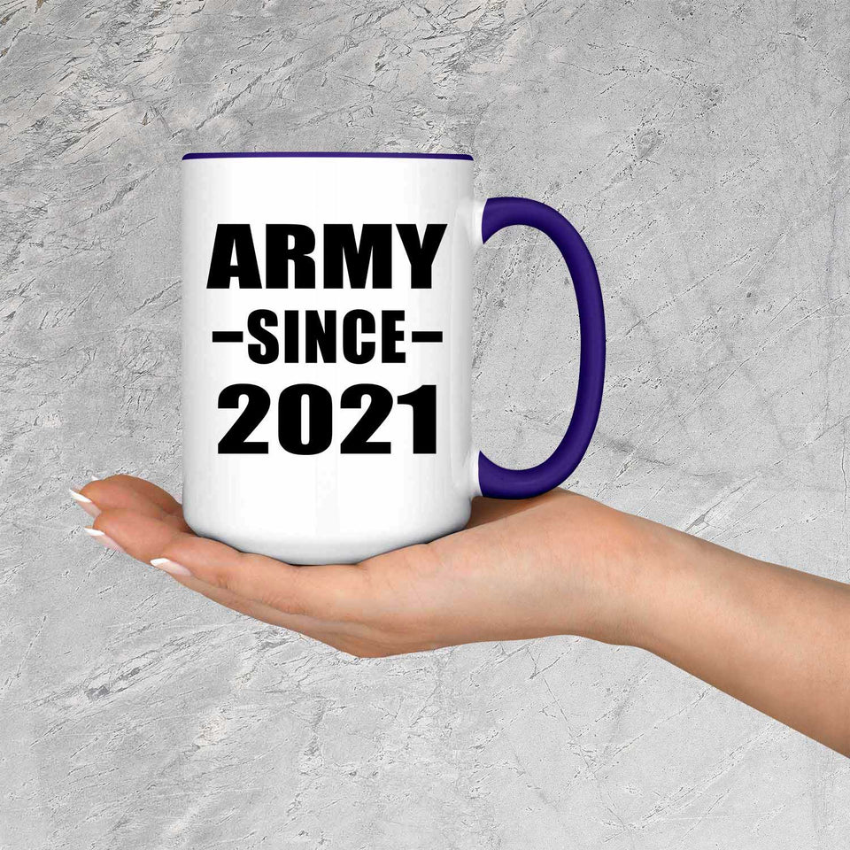 Army Since 2021 - 15oz Accent Mug Purple