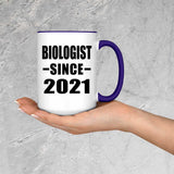 Biologist Since 2021 - 15oz Accent Mug Purple