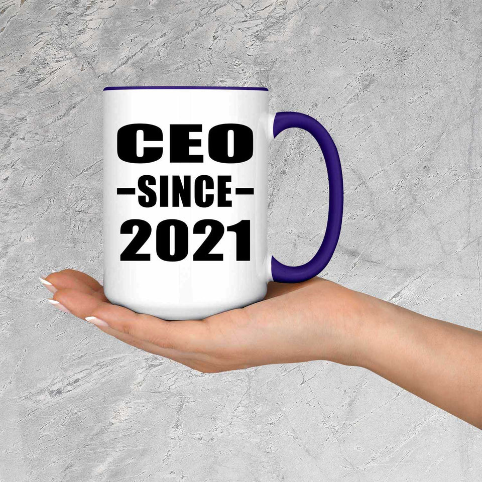 CEO Since 2021 - 15oz Accent Mug Purple