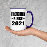 Firefighter Since 2021 - 15oz Accent Mug Purple