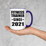 Fitness Trainer Since 2021 - 15oz Accent Mug Purple