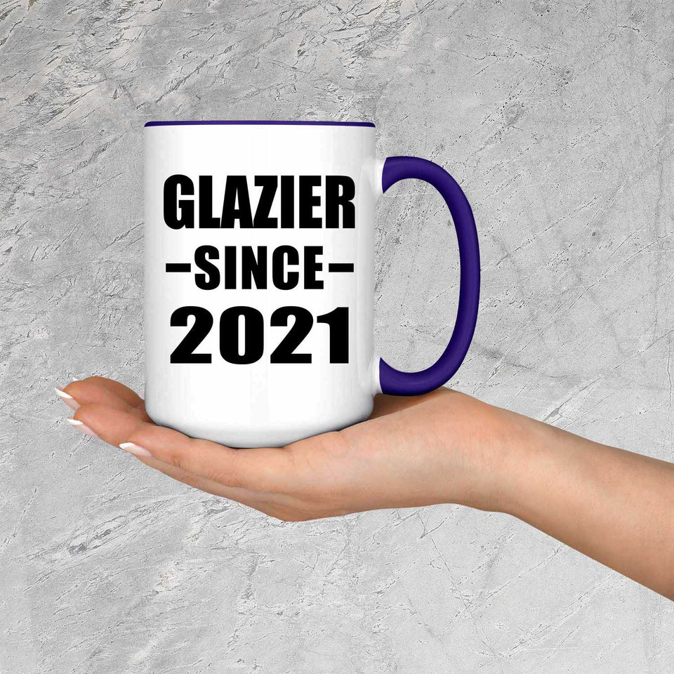 Glazier Since 2021 - 15oz Accent Mug Purple