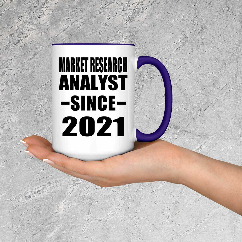 Market Research Analyst Since 2021 - 15oz Accent Mug Purple