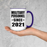 Military Personnel Since 2021 - 15oz Accent Mug Purple