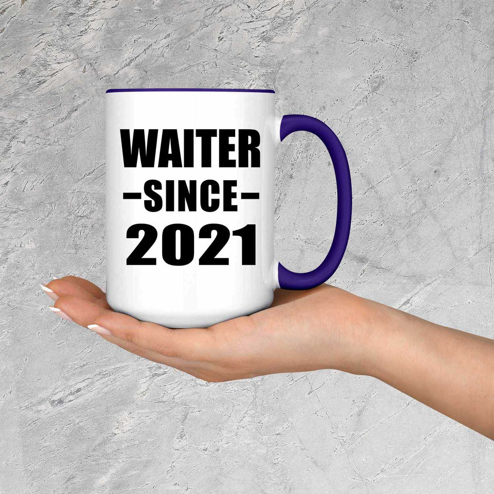 Waiter Since 2021 - 15oz Accent Mug Purple