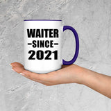 Waiter Since 2021 - 15oz Accent Mug Purple