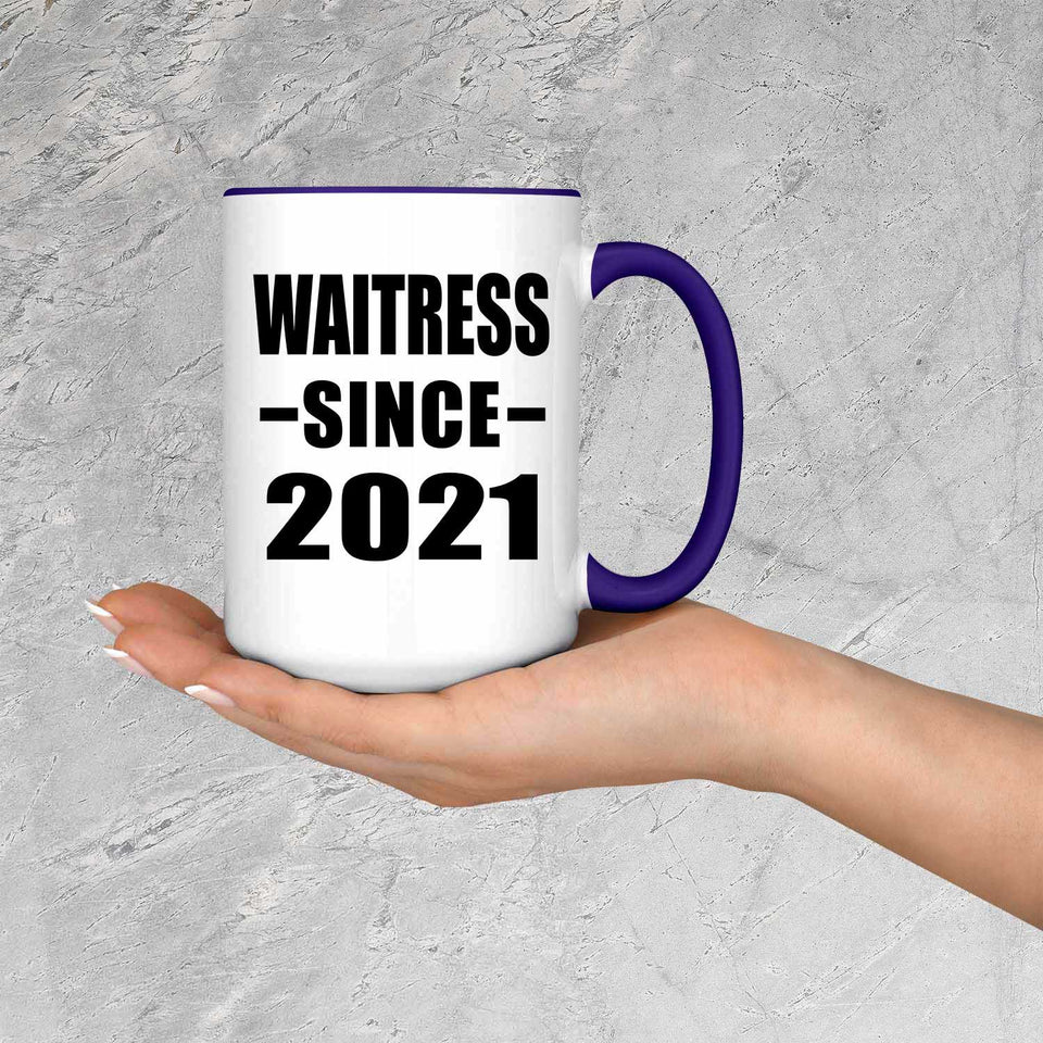 Waitress Since 2021 - 15oz Accent Mug Purple