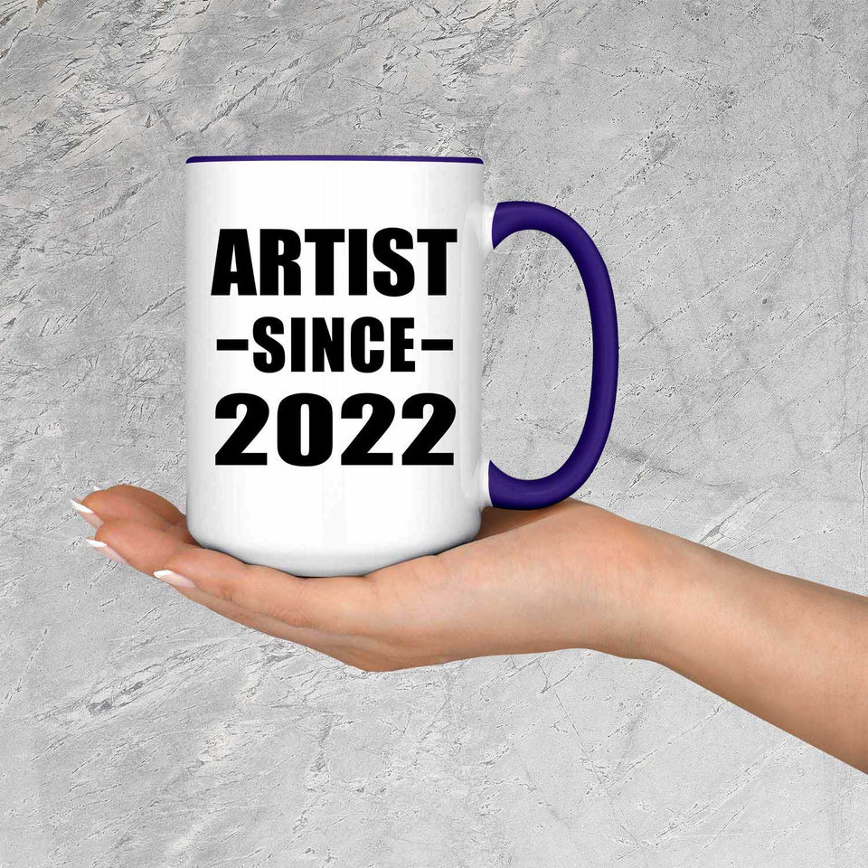 Artist Since 2022 - 15oz Accent Mug Purple