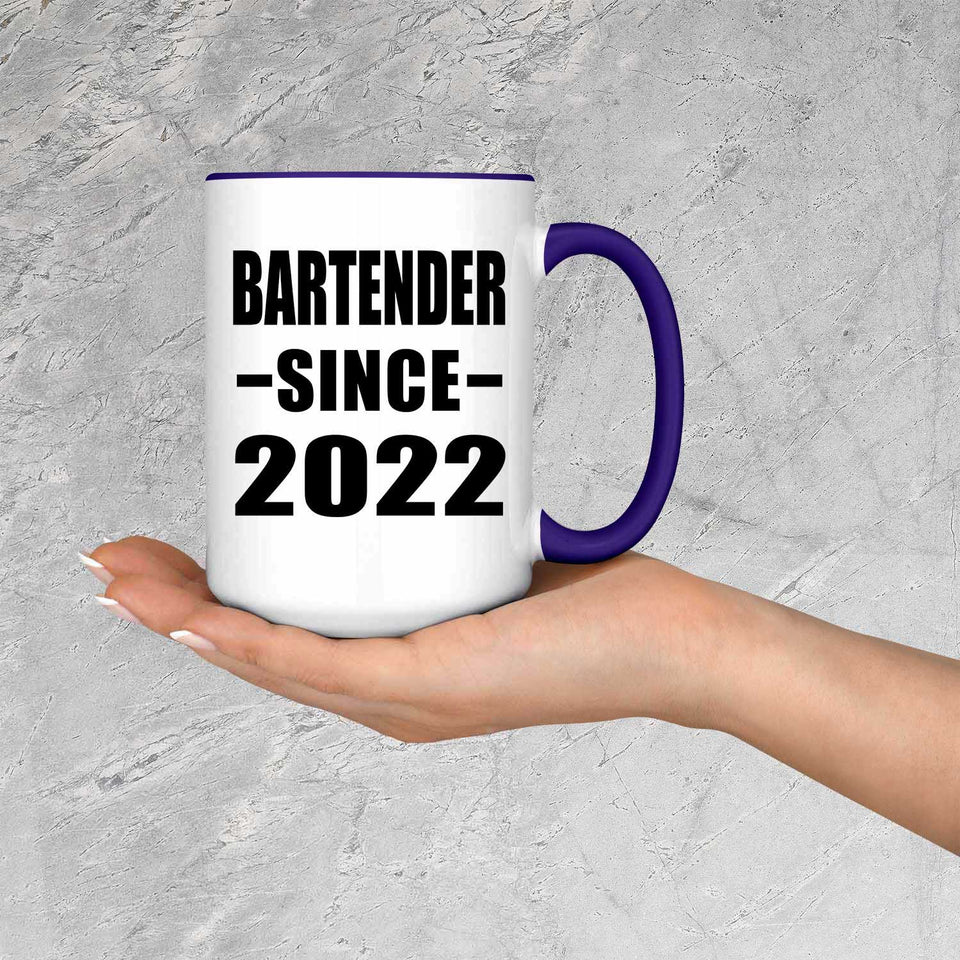 Bartender Since 2022 - 15oz Accent Mug Purple
