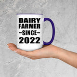 Dairy Farmer Since 2022 - 15oz Accent Mug Purple