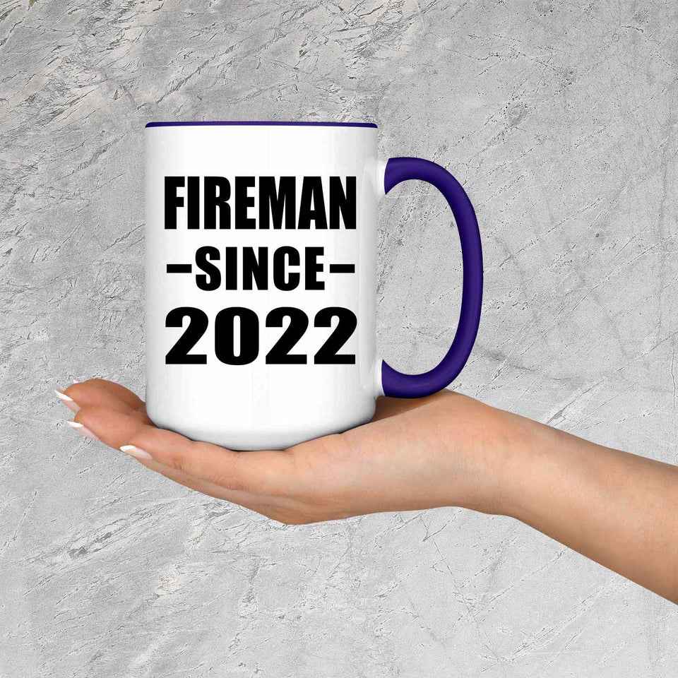 Fireman Since 2022 - 15oz Accent Mug Purple