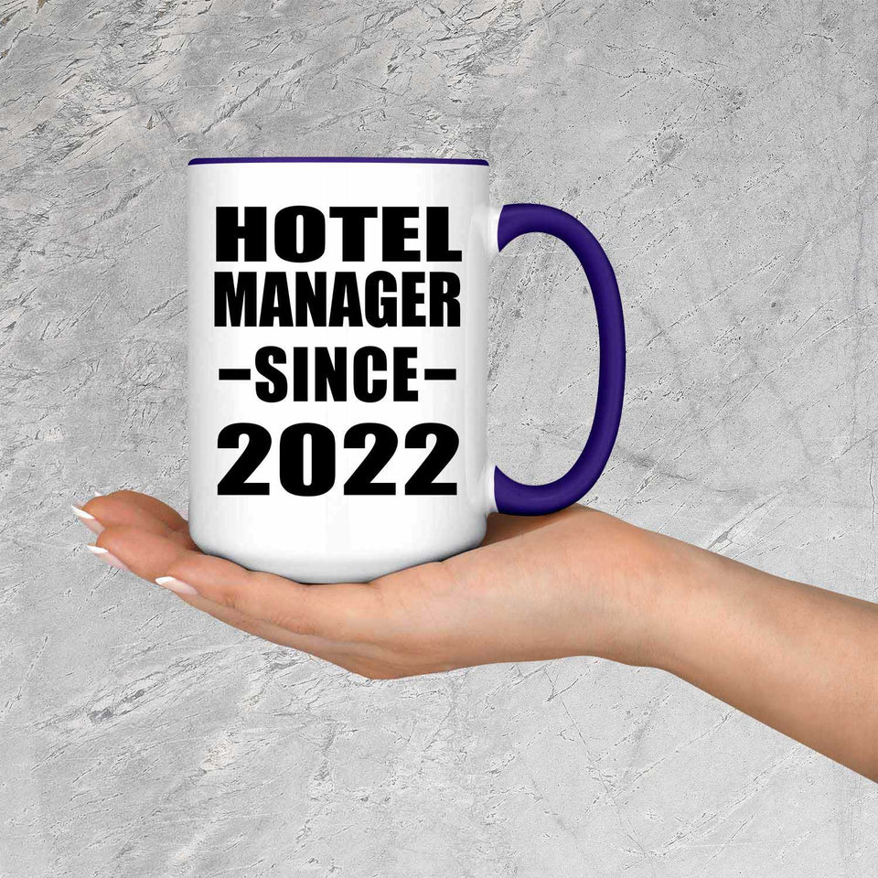 Hotel Manager Since 2022 - 15oz Accent Mug Purple