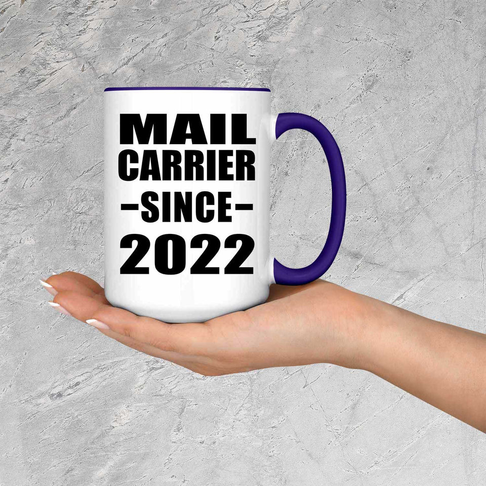 Mail Carrier Since 2022 - 15oz Accent Mug Purple