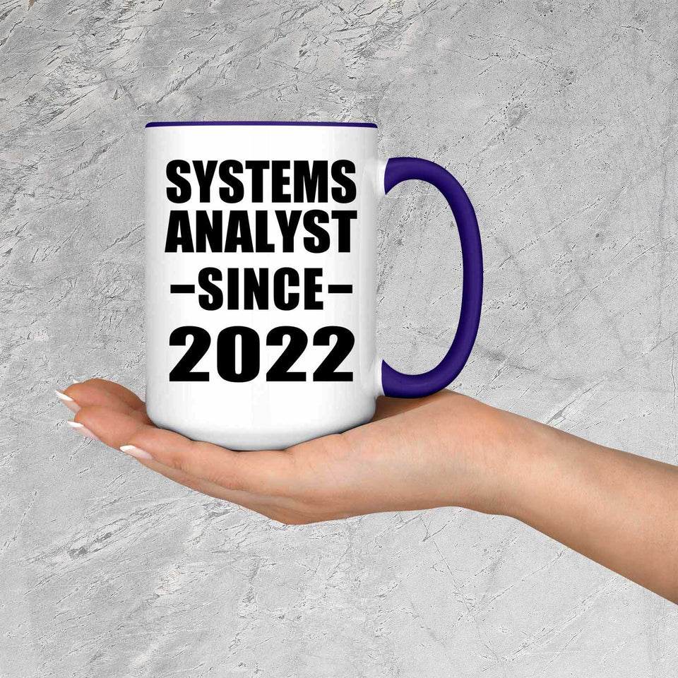 Systems Analyst Since 2022 - 15oz Accent Mug Purple