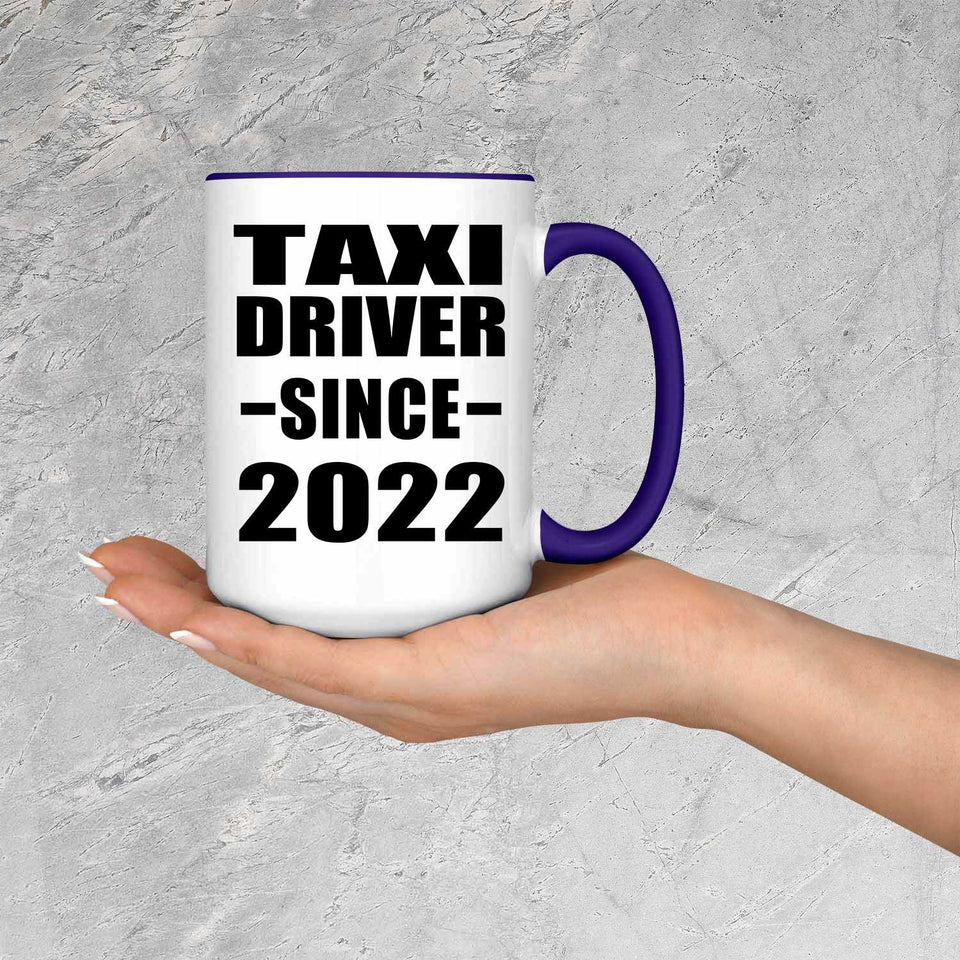 Taxi Driver Since 2022 - 15oz Accent Mug Purple