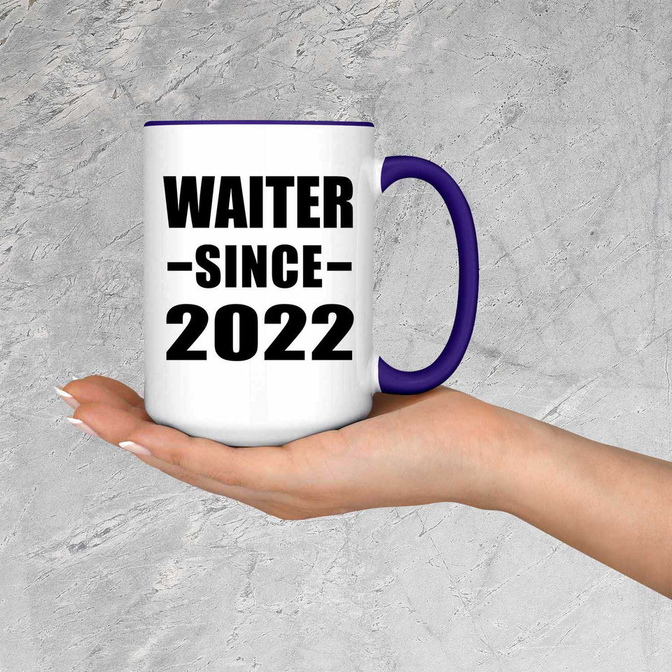 Waiter Since 2022 - 15oz Accent Mug Purple