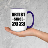 Artist Since 2023 - 15oz Accent Mug Purple