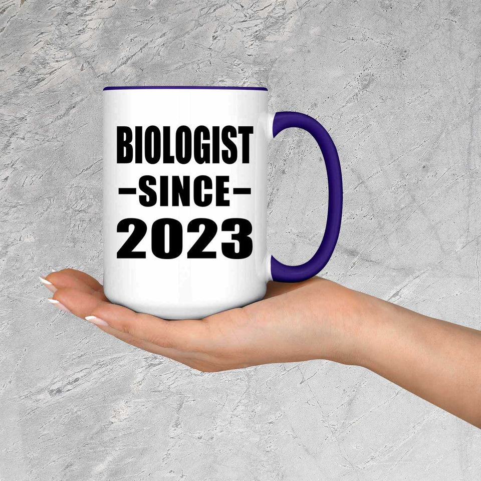 Biologist Since 2023 - 15oz Accent Mug Purple