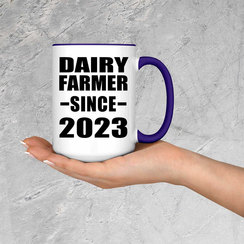 Dairy Farmer Since 2023 - 15oz Accent Mug Purple