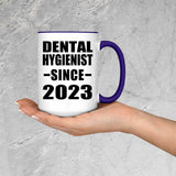 Dental Hygienist Since 2023 - 15oz Accent Mug Purple