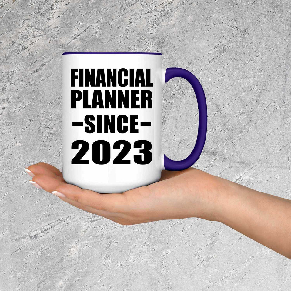 Financial Planner Since 2023 - 15oz Accent Mug Purple