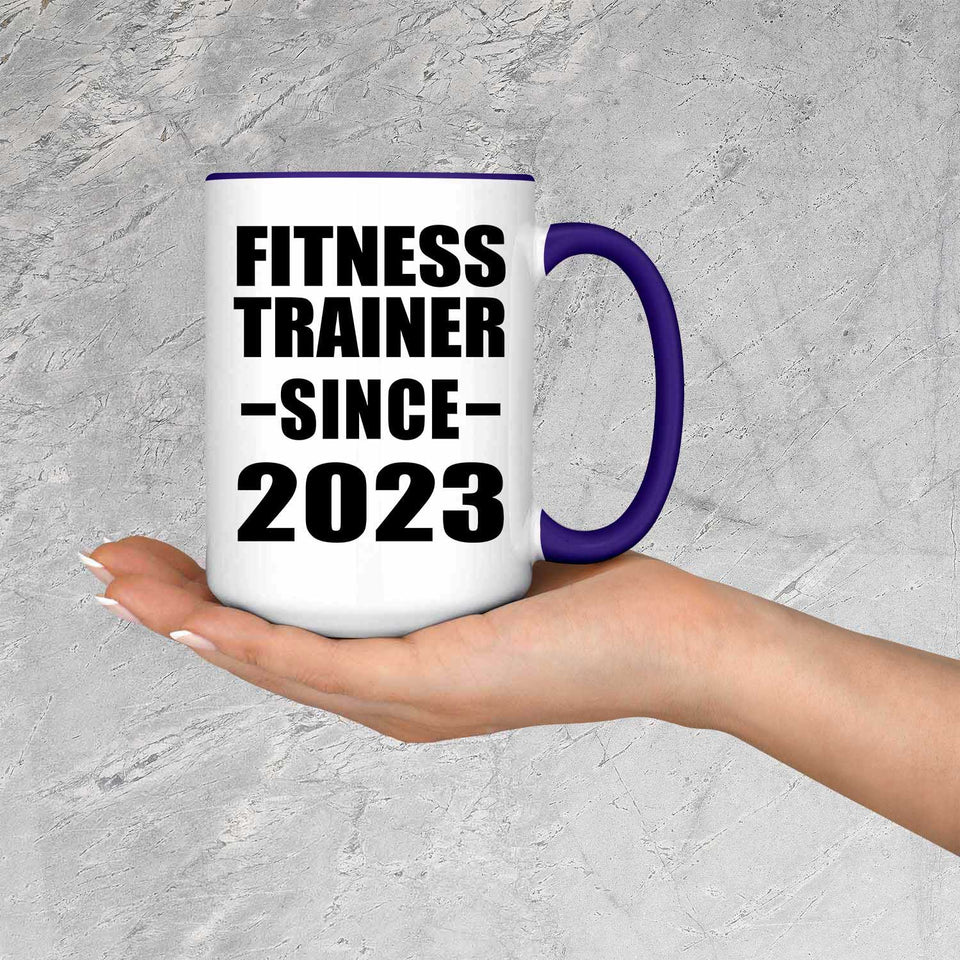 Fitness Trainer Since 2023 - 15oz Accent Mug Purple
