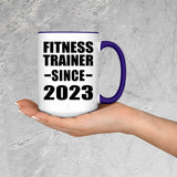 Fitness Trainer Since 2023 - 15oz Accent Mug Purple