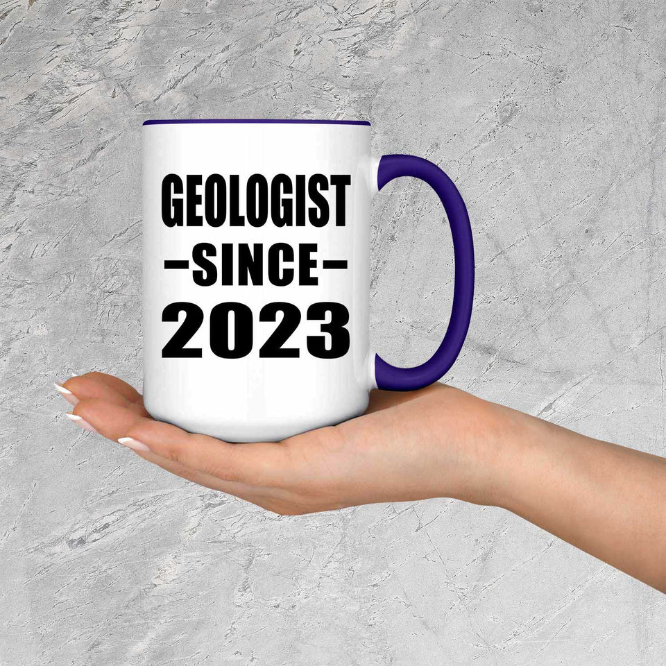 Geologist Since 2023 - 15oz Accent Mug Purple