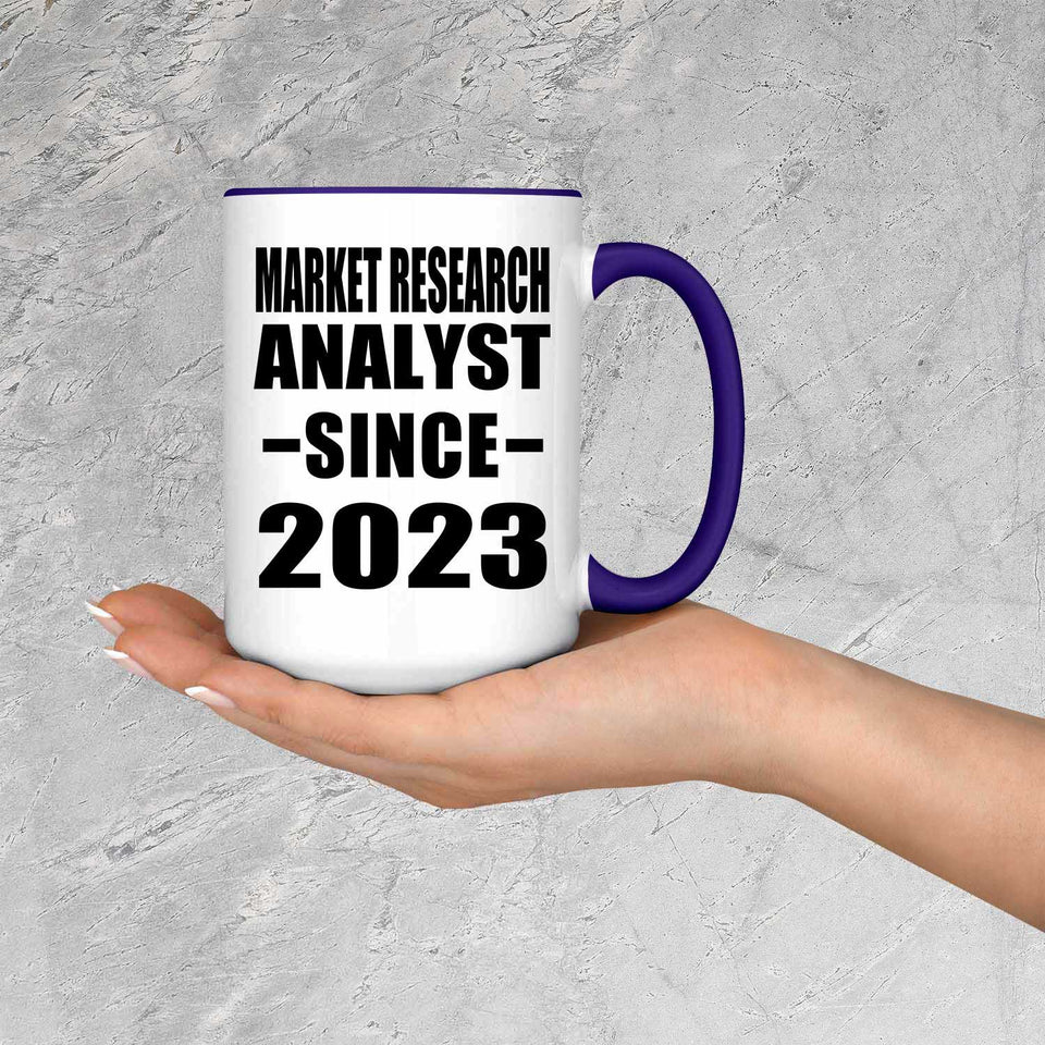 Market Research Analyst Since 2023 - 15oz Accent Mug Purple