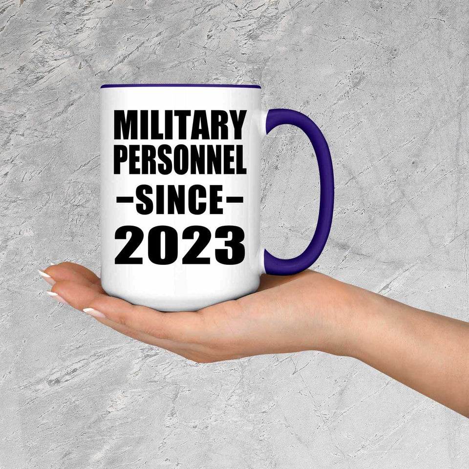 Military Personnel Since 2023 - 15oz Accent Mug Purple