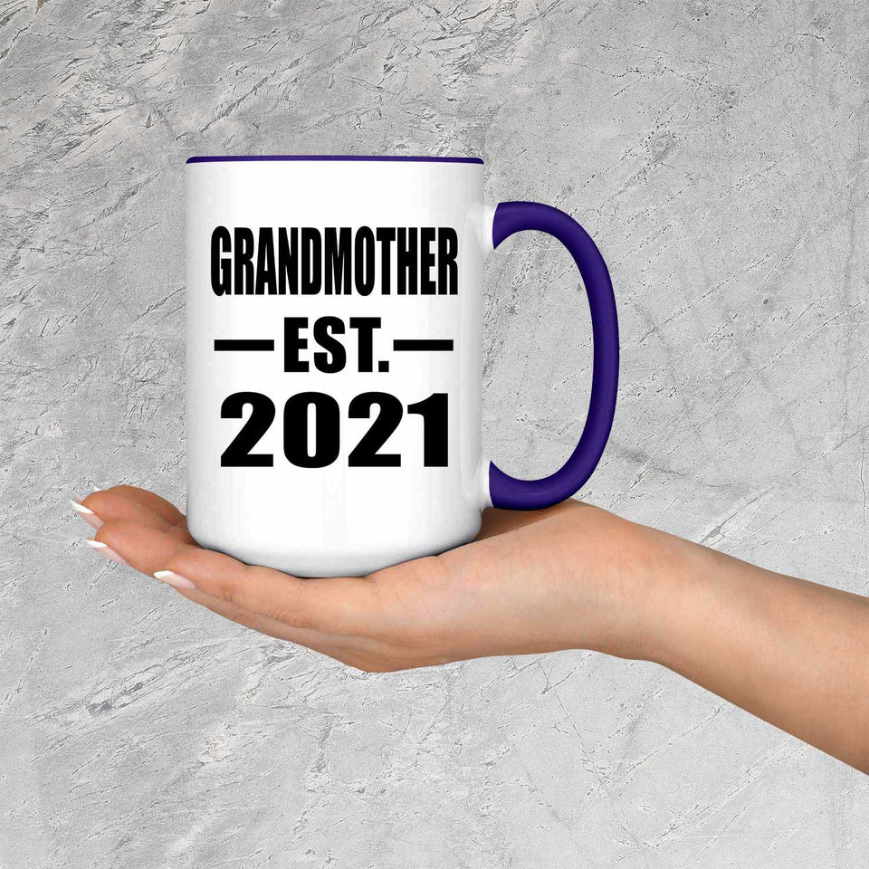 Grandmother Established EST. 2021 - 15oz Accent Mug Purple