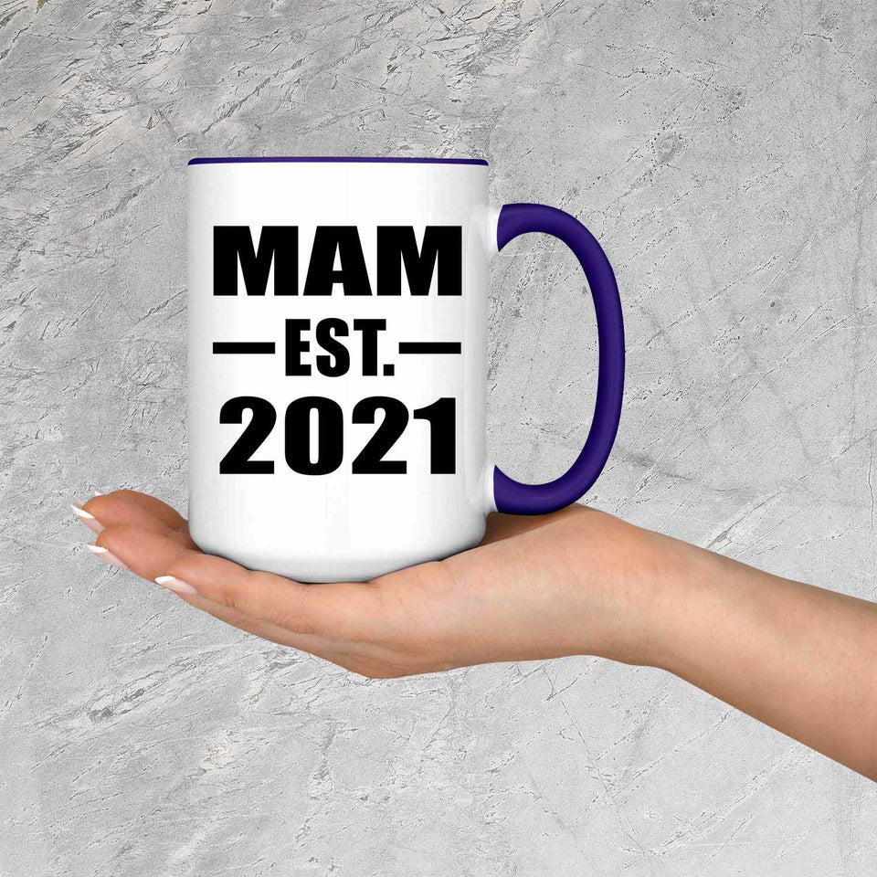 Mam Established EST. 2021 - 15oz Accent Mug Purple
