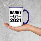Nanny Established EST. 2021 - 15oz Accent Mug Purple