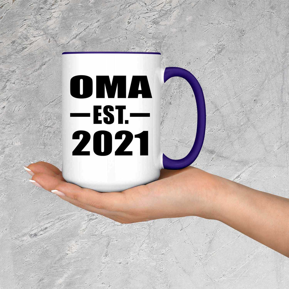 Oma Established EST. 2021 - 15oz Accent Mug Purple