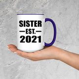 Sister Established EST. 2021 - 15oz Accent Mug Purple