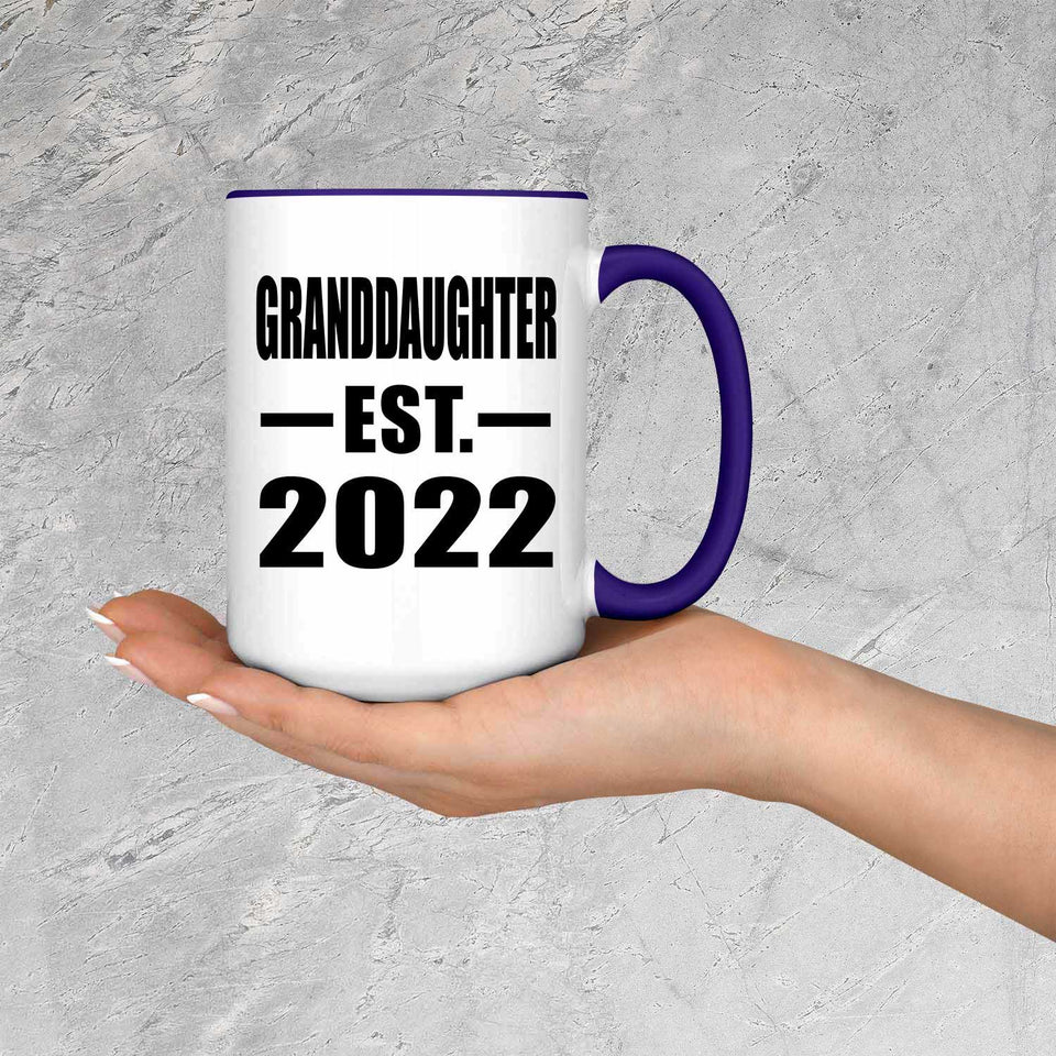Granddaughter Established EST. 2022 - 15oz Accent Mug Purple
