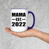 Mama Established EST. 2022 - 15oz Accent Mug Purple