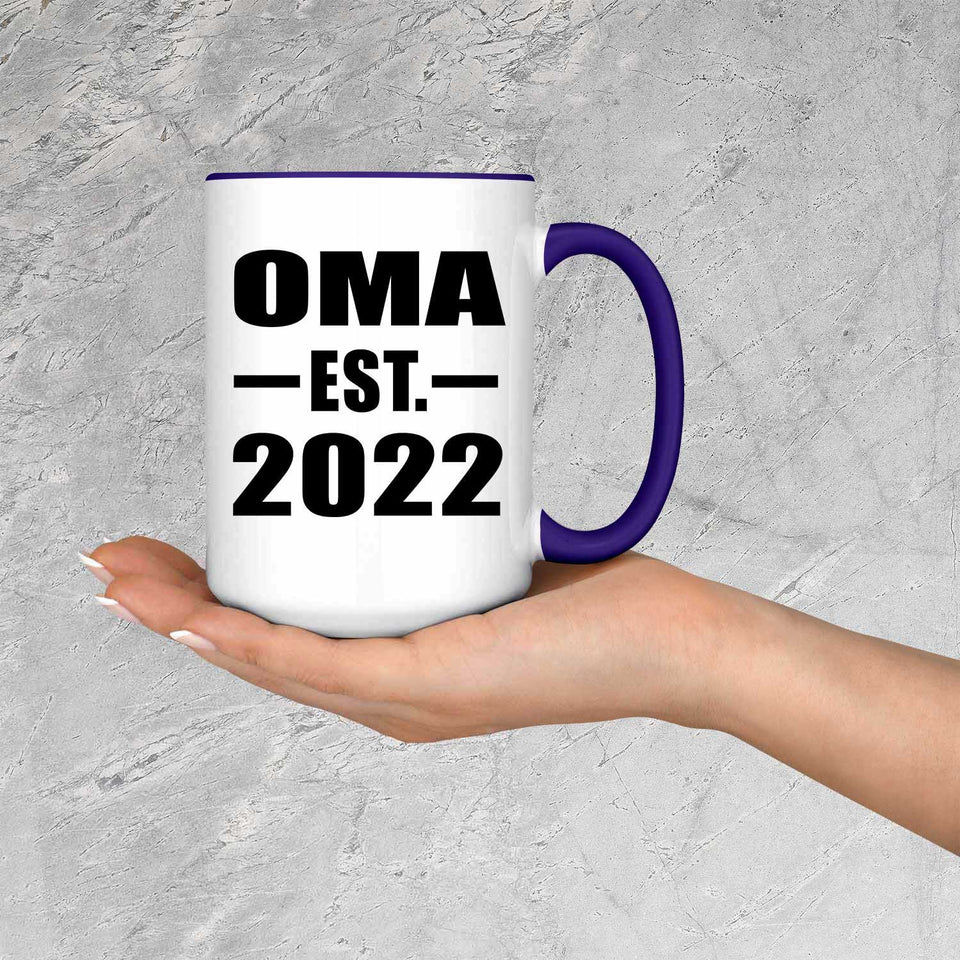 Oma Established EST. 2022 - 15oz Accent Mug Purple