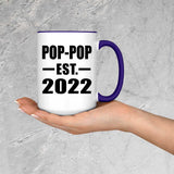 Pop-Pop Established EST. 2022 - 15oz Accent Mug Purple