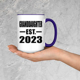 Granddaughter Established EST. 2023 - 15oz Accent Mug Purple